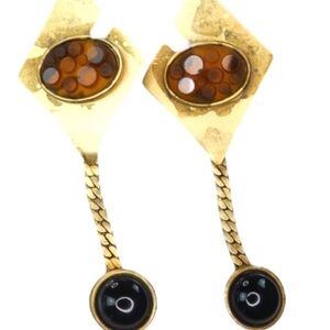 Vintage Elegant Gold and Black Earrings
